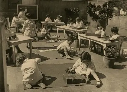 Montessori Education as Scientific Pedagogy - Children using Montessori materials in a school.