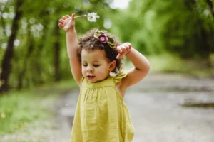 A child during the Montessori Absorbent Mind.
